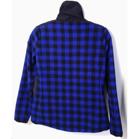 L-RL Lauren Active Jacket Wm PS Blue Black Check 1/2 Zip Quilted Fleece Outdoors - Picture 7 of 12